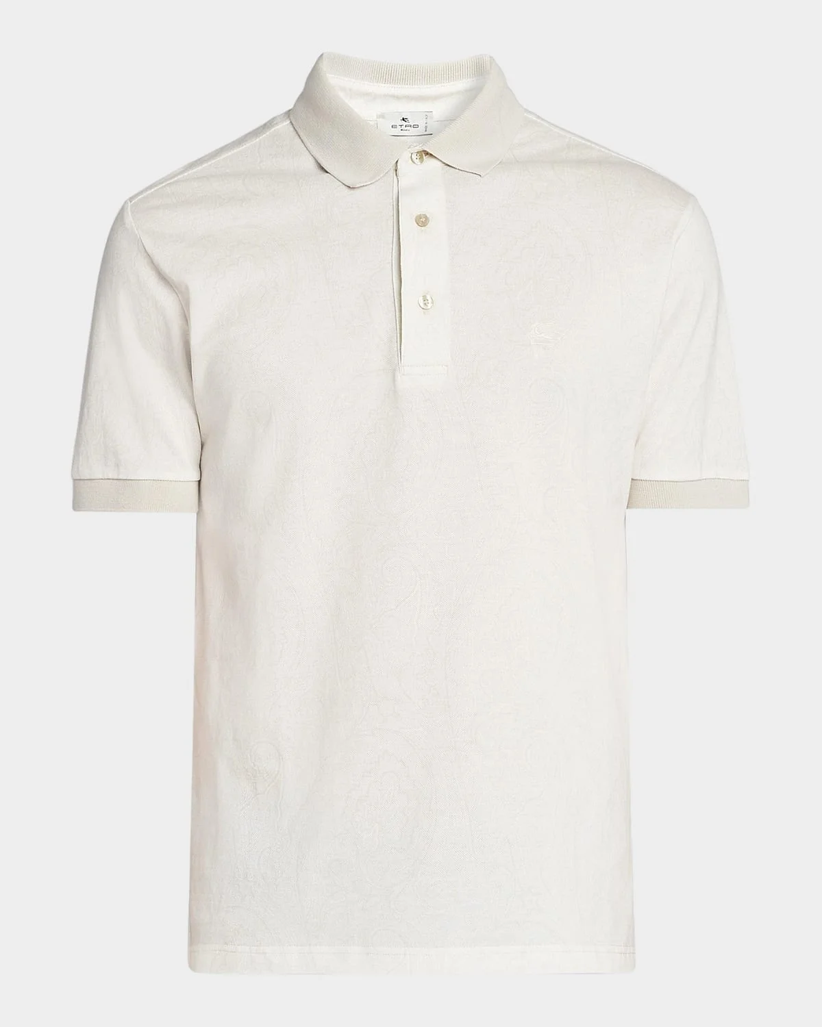 Men's Tonal Paisley Cotton Polo Shirt - 1