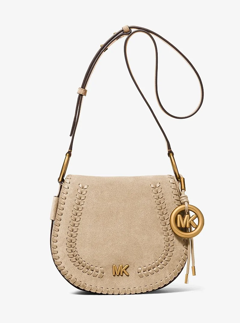 Josie Medium Whipstitched Suede Saddle Bag - 1