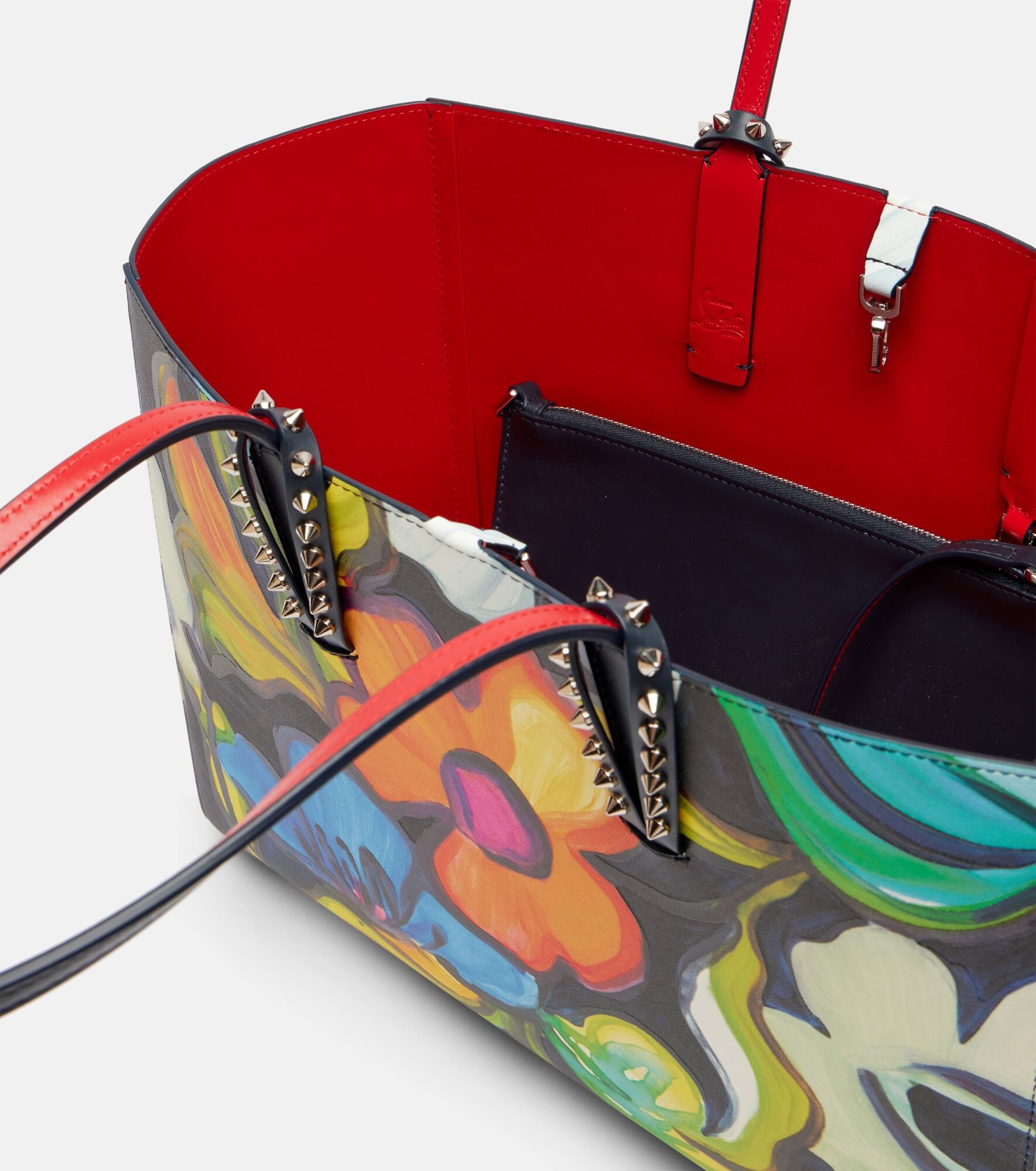 Cabata Small floral leather tote bag - 3