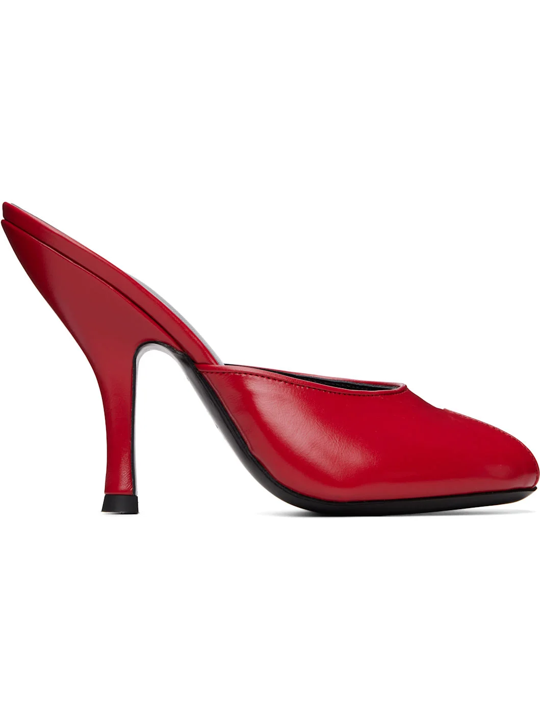 Red Date Mule Heeled Sandals - 1
