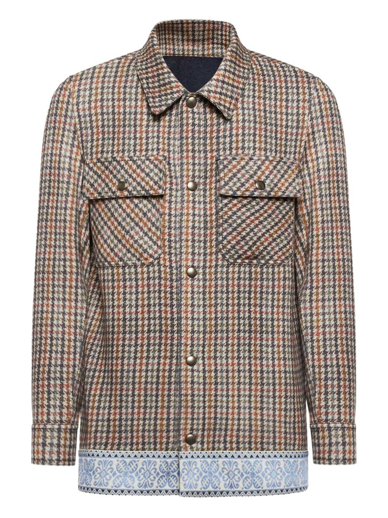 houndstooth-trimmed jacket 1