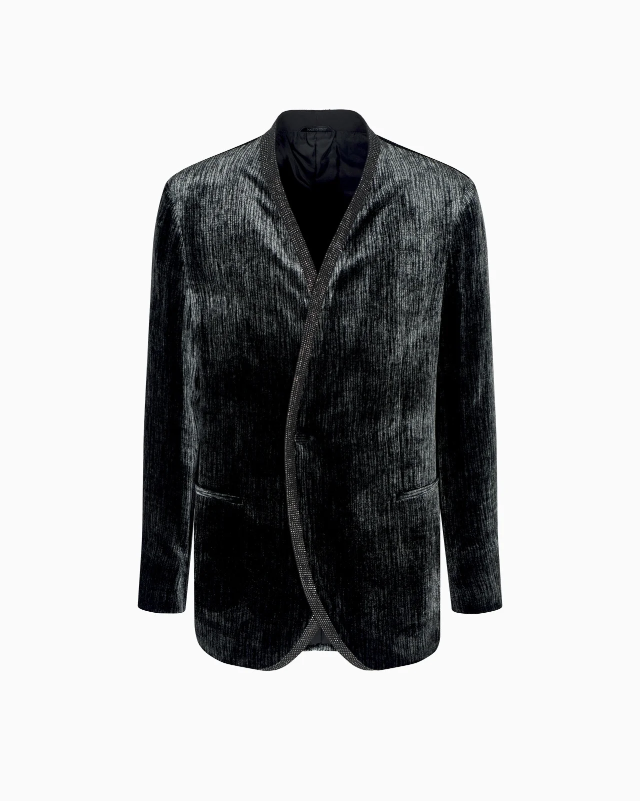 UPTON LINE LUREX VELVET AND RHINESTONE TUXEDO JACKET - 1