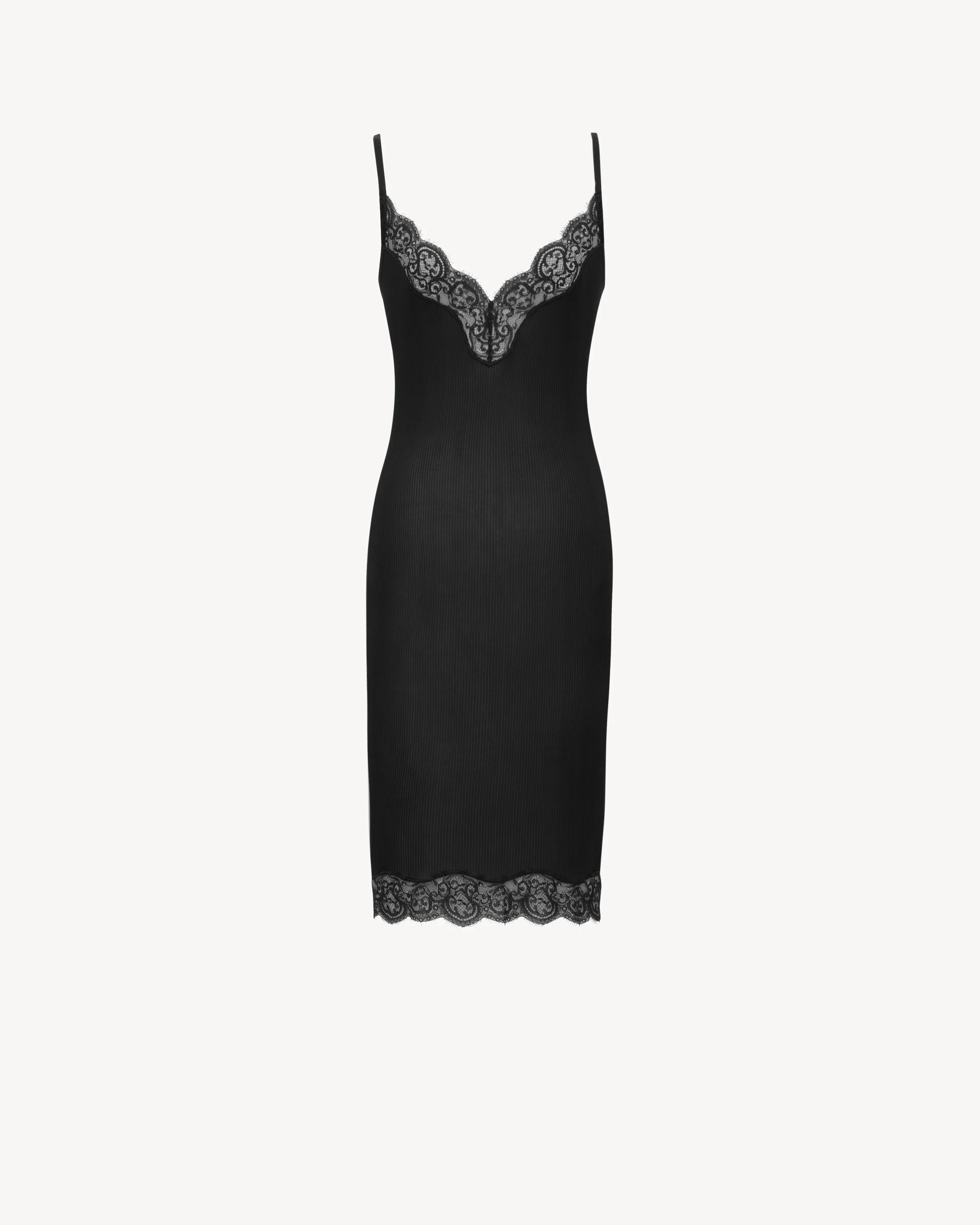 LACED SLIP DRESS IN SILK JERSEY - 1