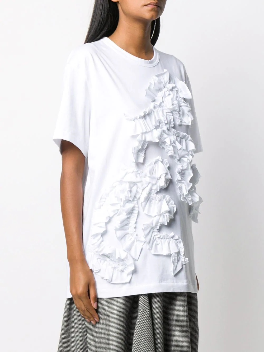 ruffled cotton T-shirt - 3