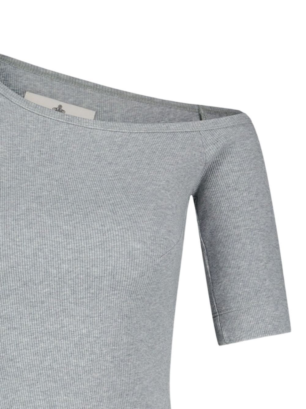 asymmetrical-ribbed T-shirt - 3