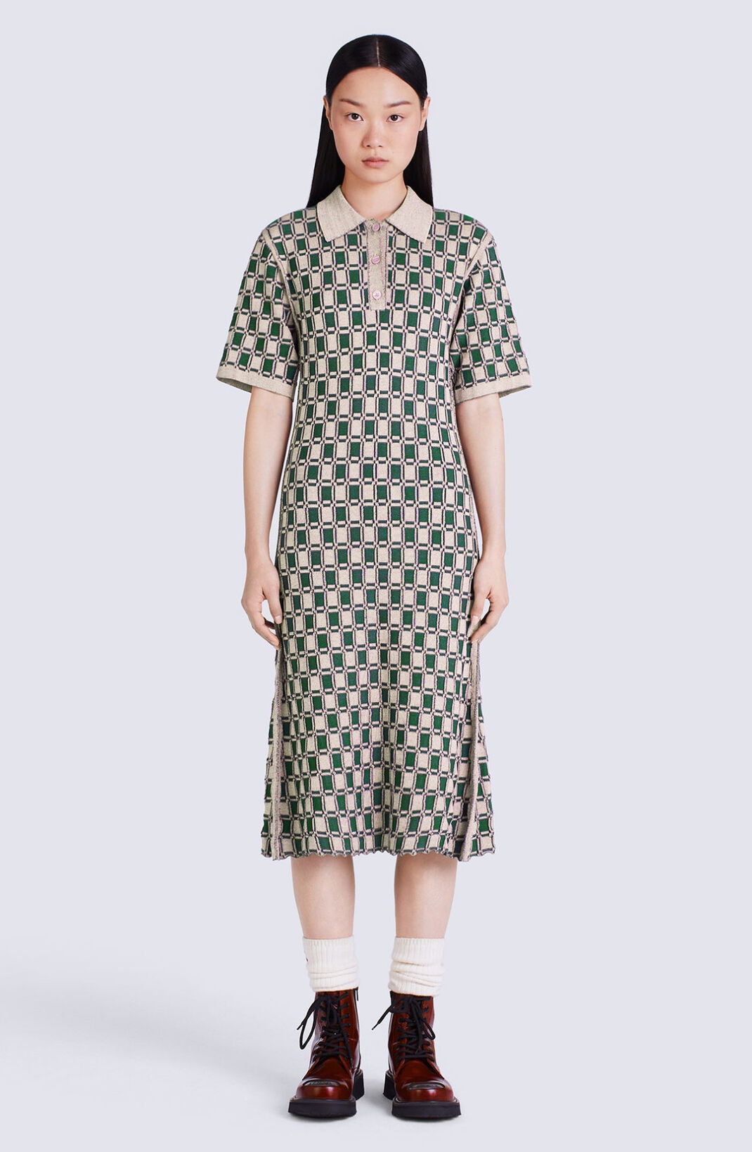 Jacquard polo dress - 1