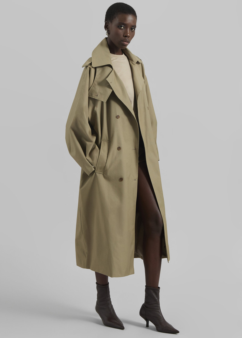 Davos Trench Coat - Pale Olive 4