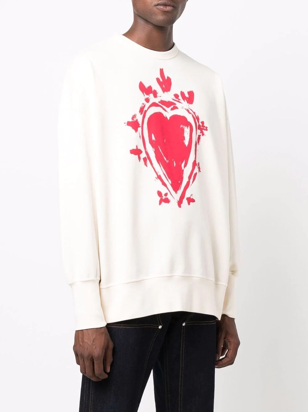 heart-print cotton sweatshirt - 3