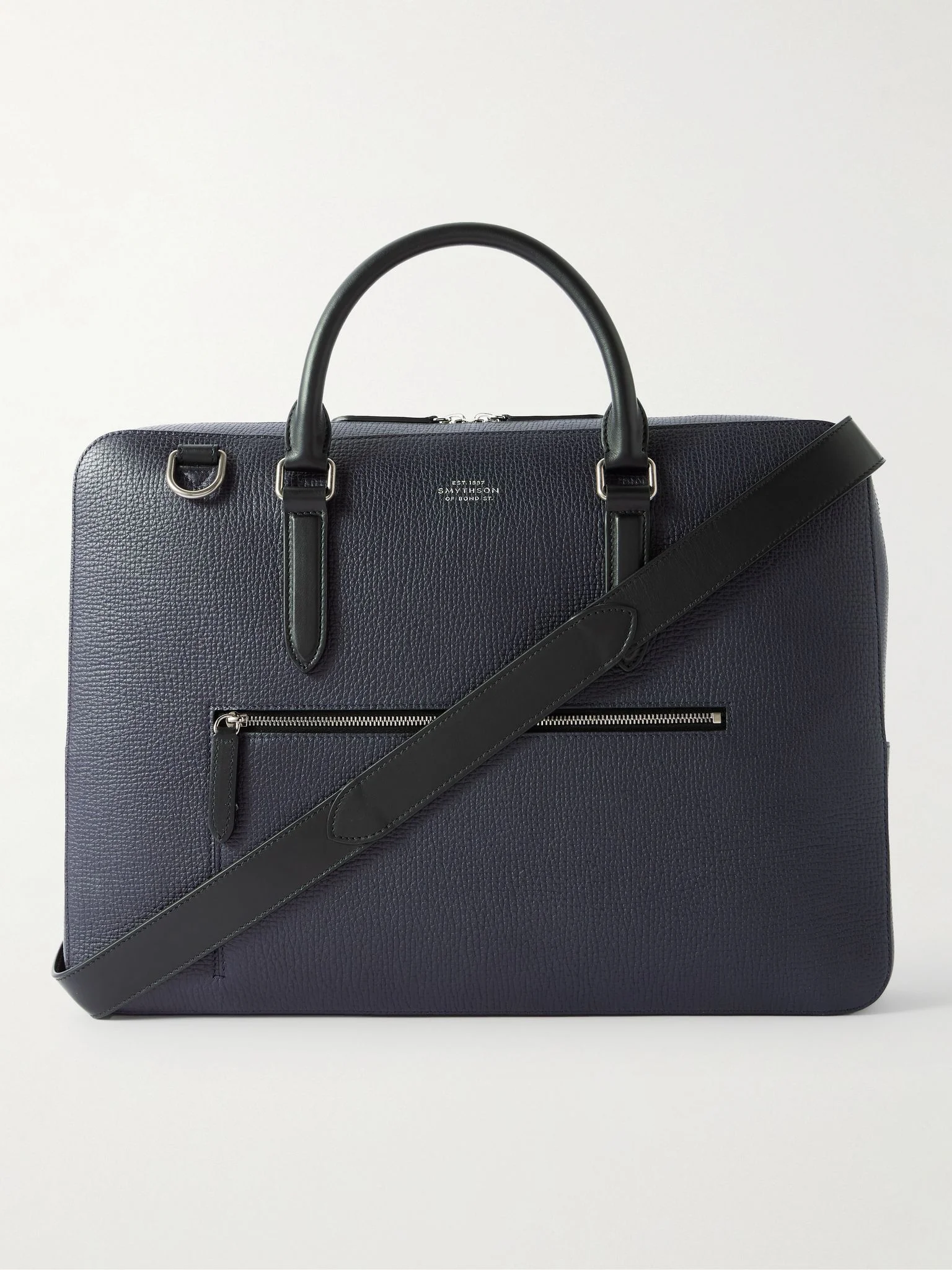 Ludlow Full-Grain Leather Briefcase Blue - 1