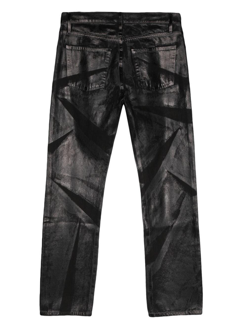 foil-print low-rise straight-leg jeans - 2
