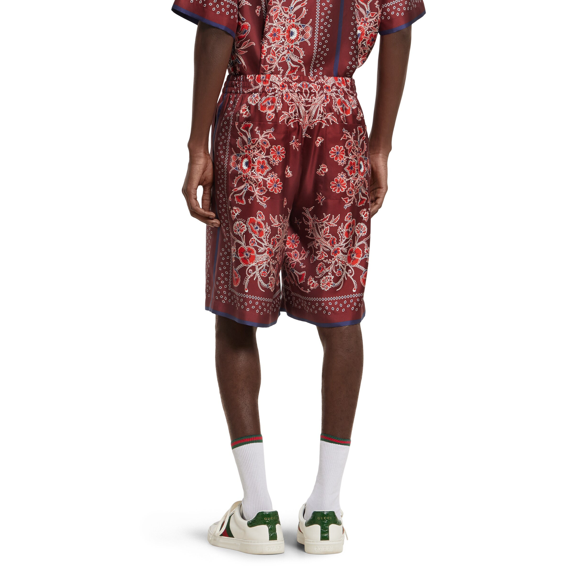 Printed silk twill shorts - 4