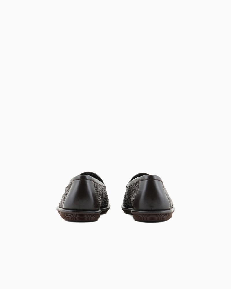 GIORGIO ARMANI Woven nappa leather loafers with tassels outlook