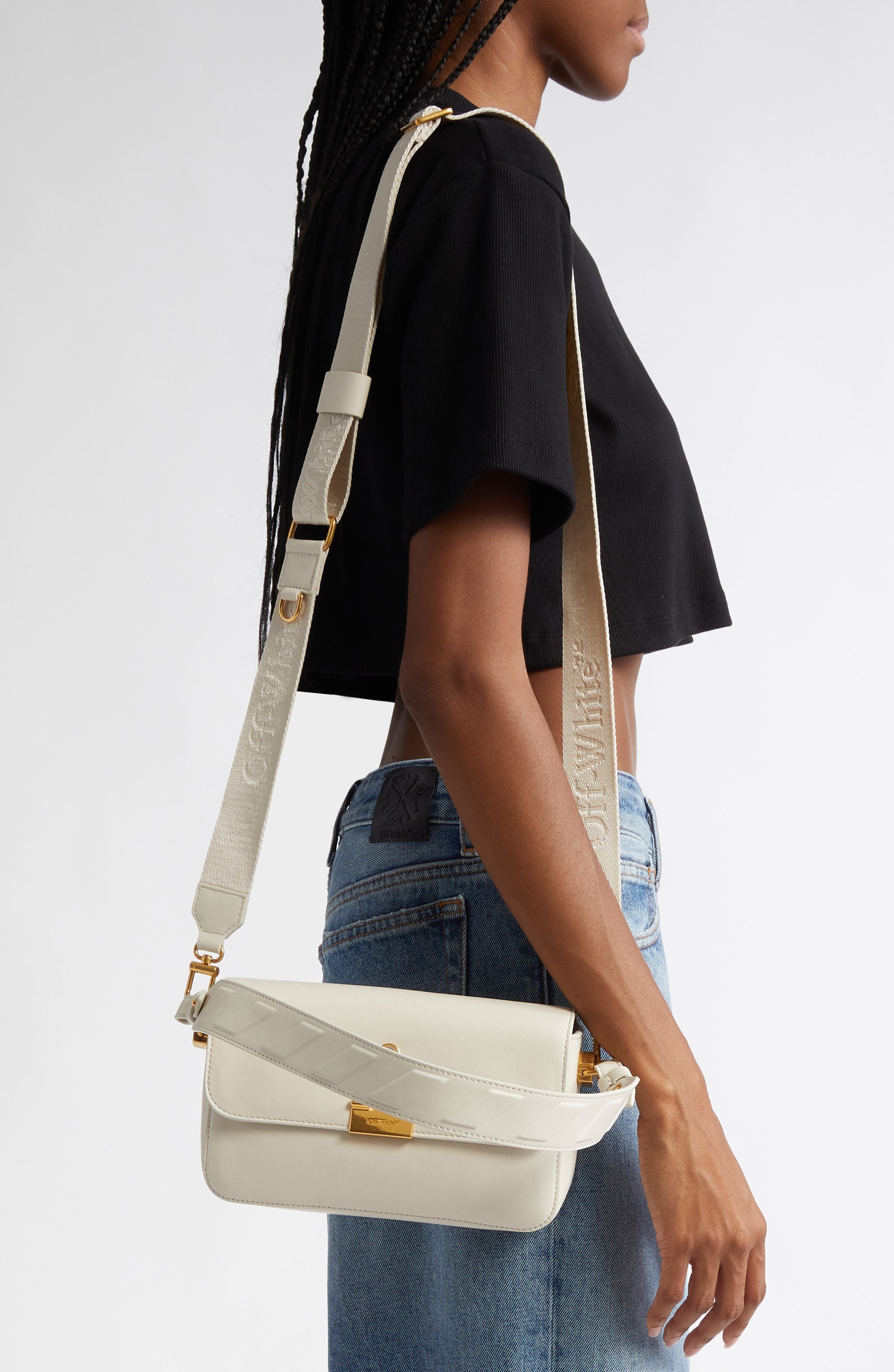 Off-White Medium Soft Binder Leather Shoulder Bag in Dust at Nordstrom - 2