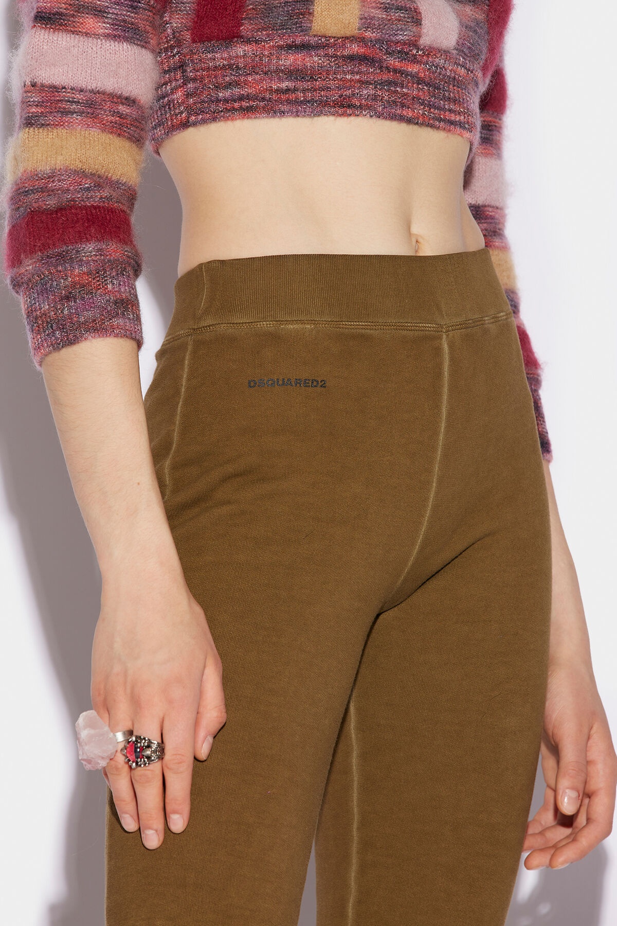 FLARED HIGH WAISTED LONG PANTS - 3