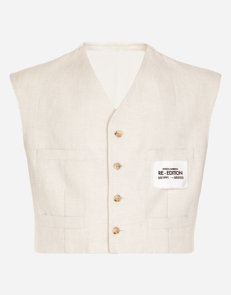 Linen and cotton vest with jersey details 1