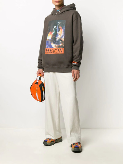 Heron Preston graphic print cotton hoodie outlook