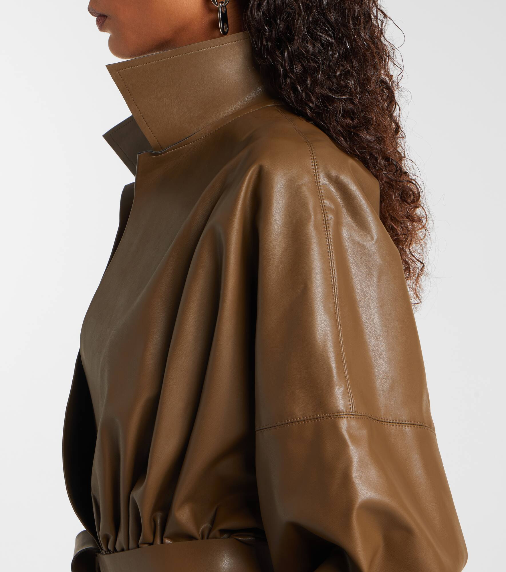 Oversized belted shirt dress - 4
