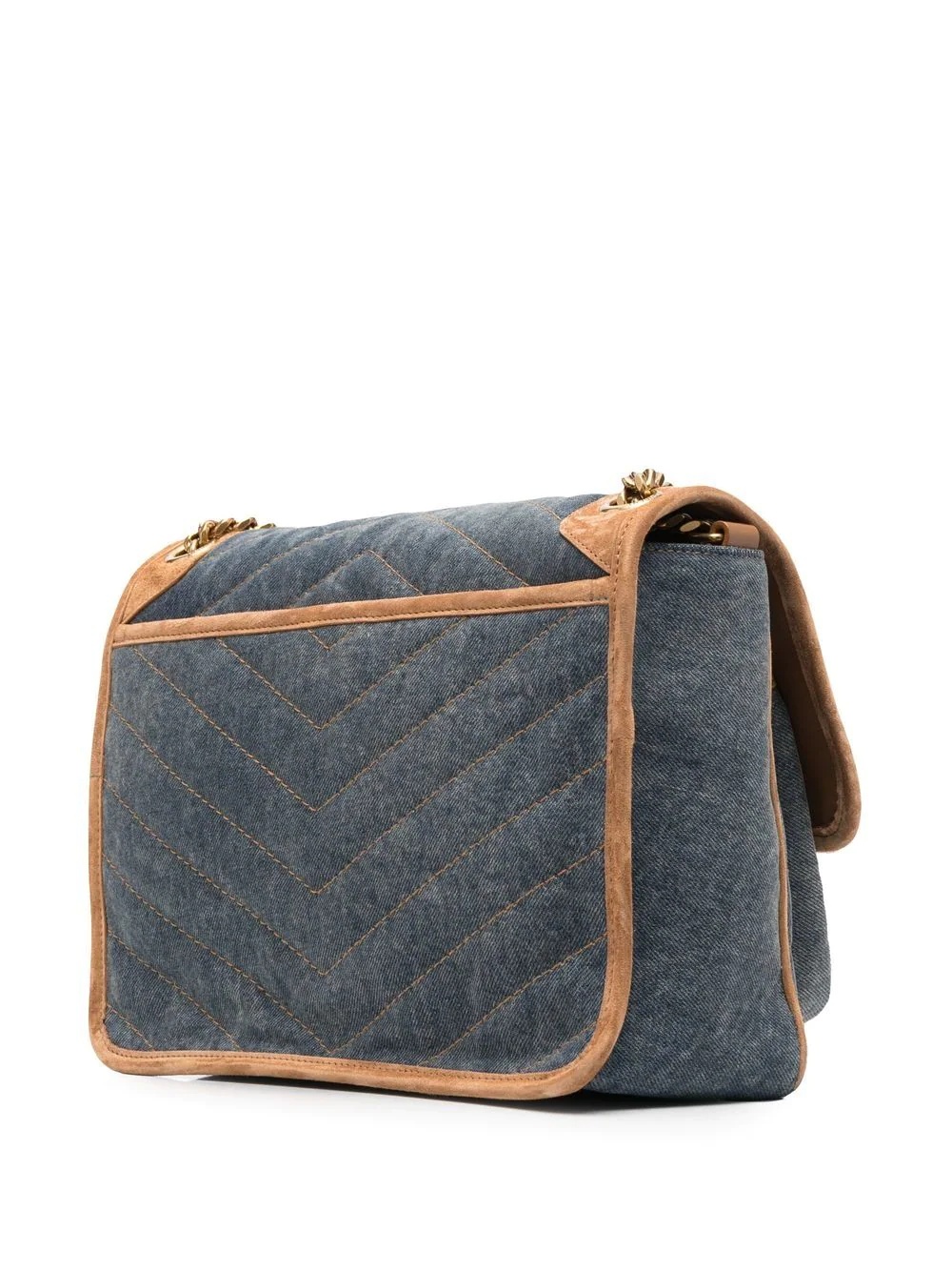 Niki quilted denim shoulder bag - 4