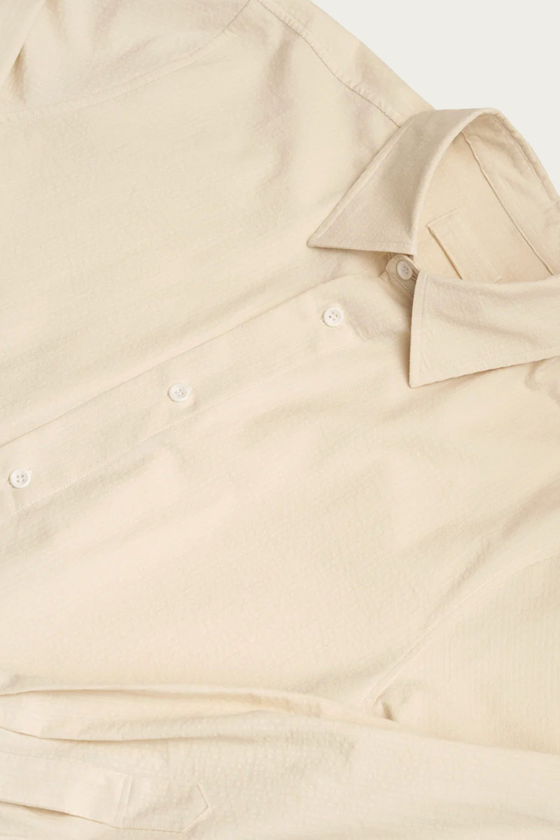 JAMES COWARD Filter Shirt - Off White Cotton Ripple Corduroy outlook