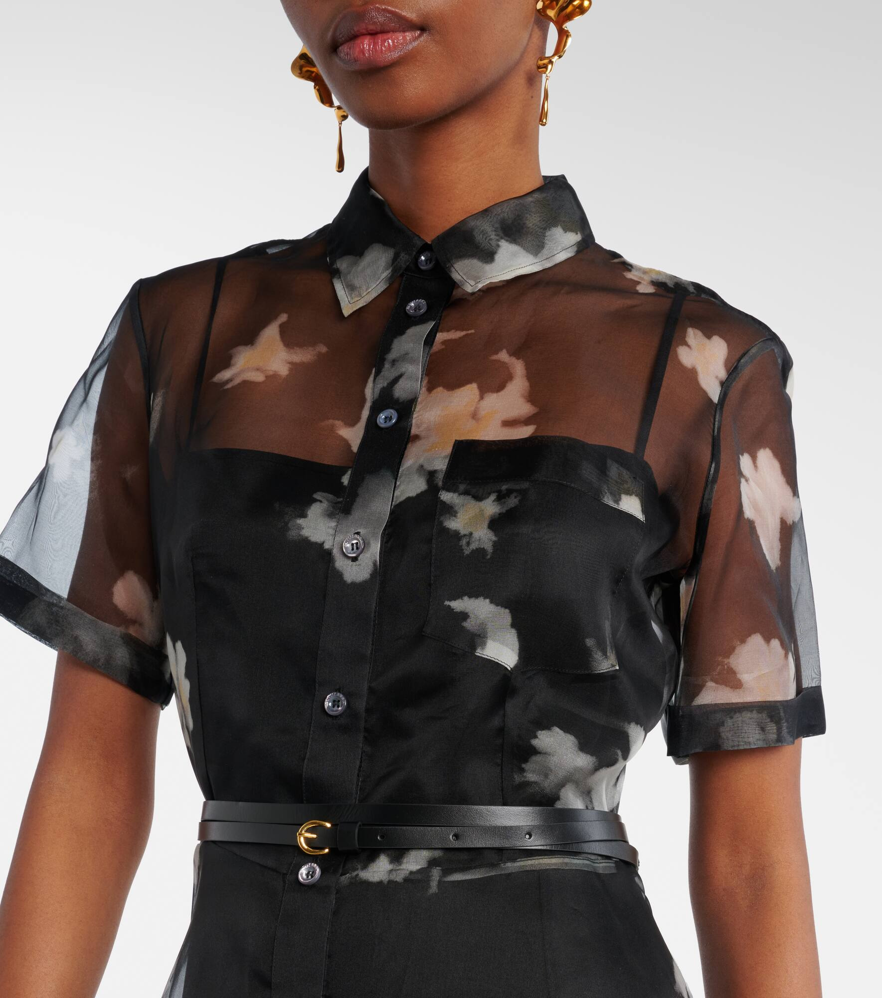 Kiera floral silk midi dress - 4