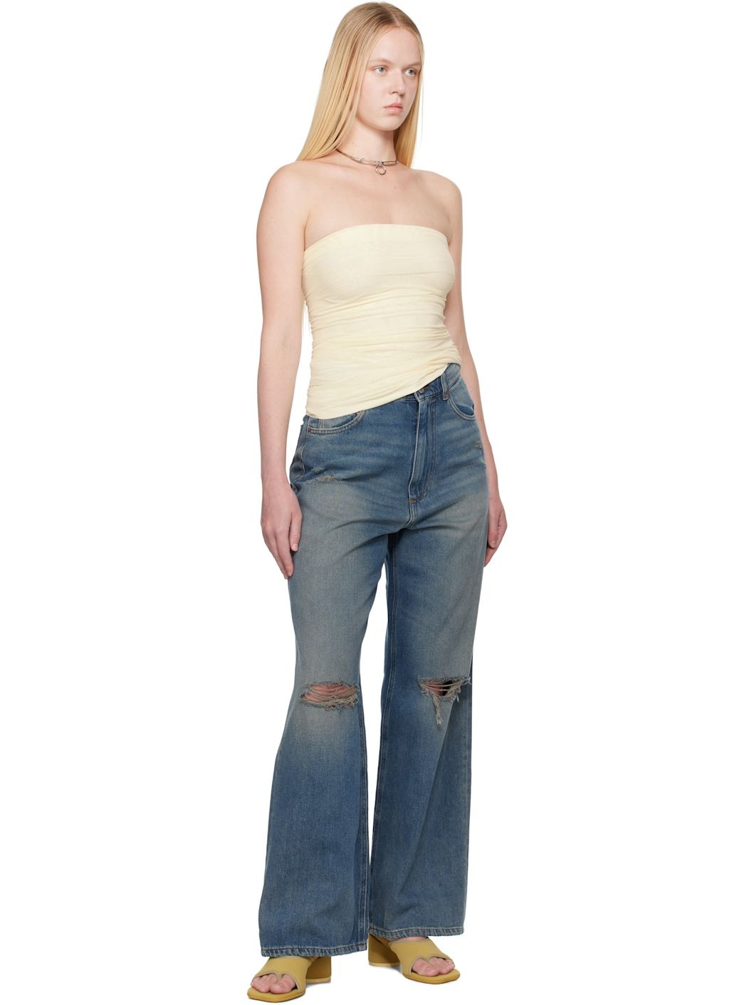 Off-White Mesh Tube Top - 4