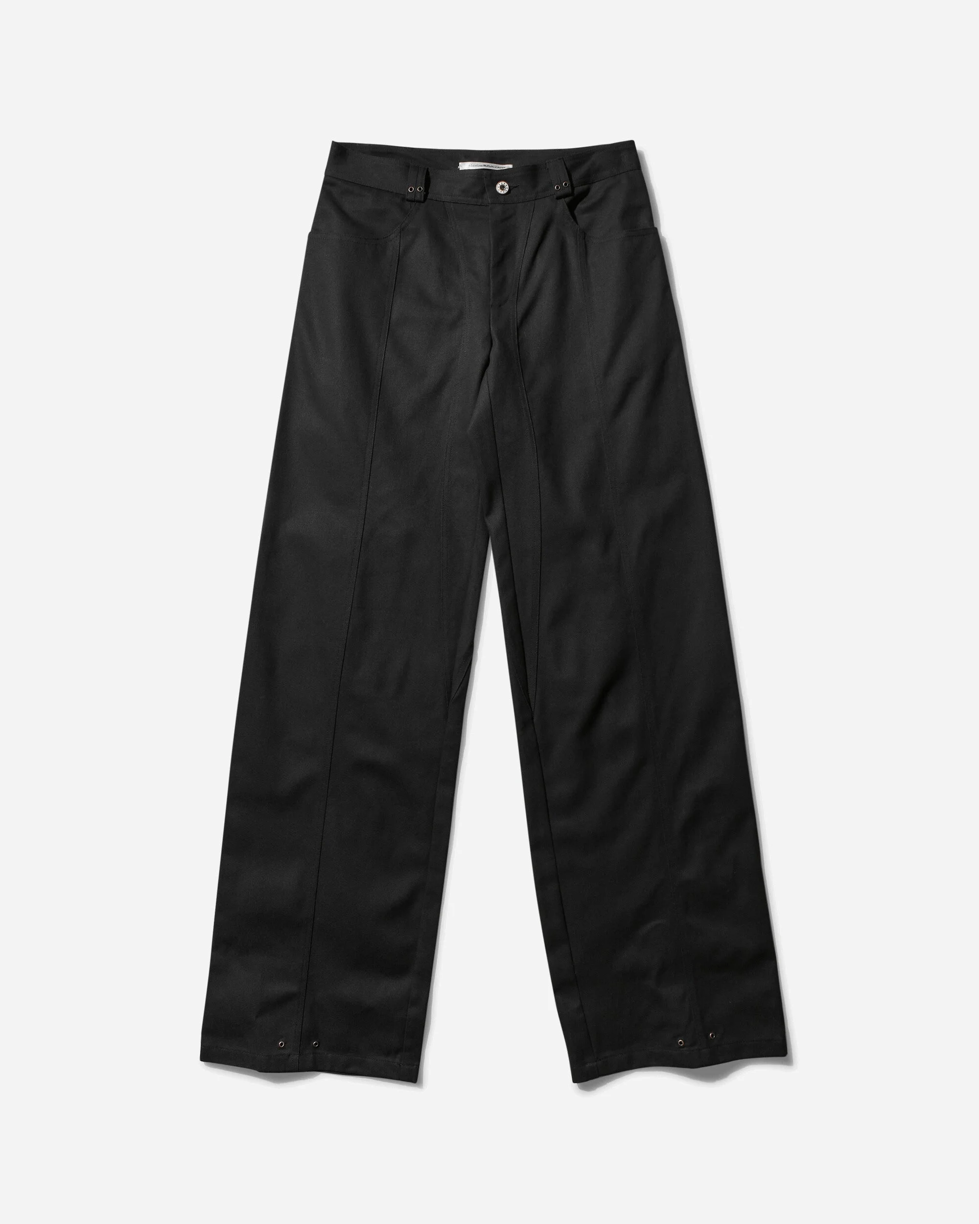 Women's Panelled Eyelets Trousers Black - 1