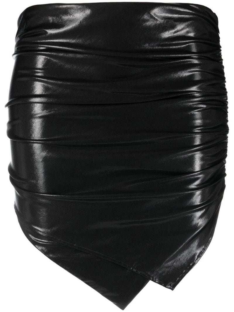 ruched asymmetric mini skirt - 1