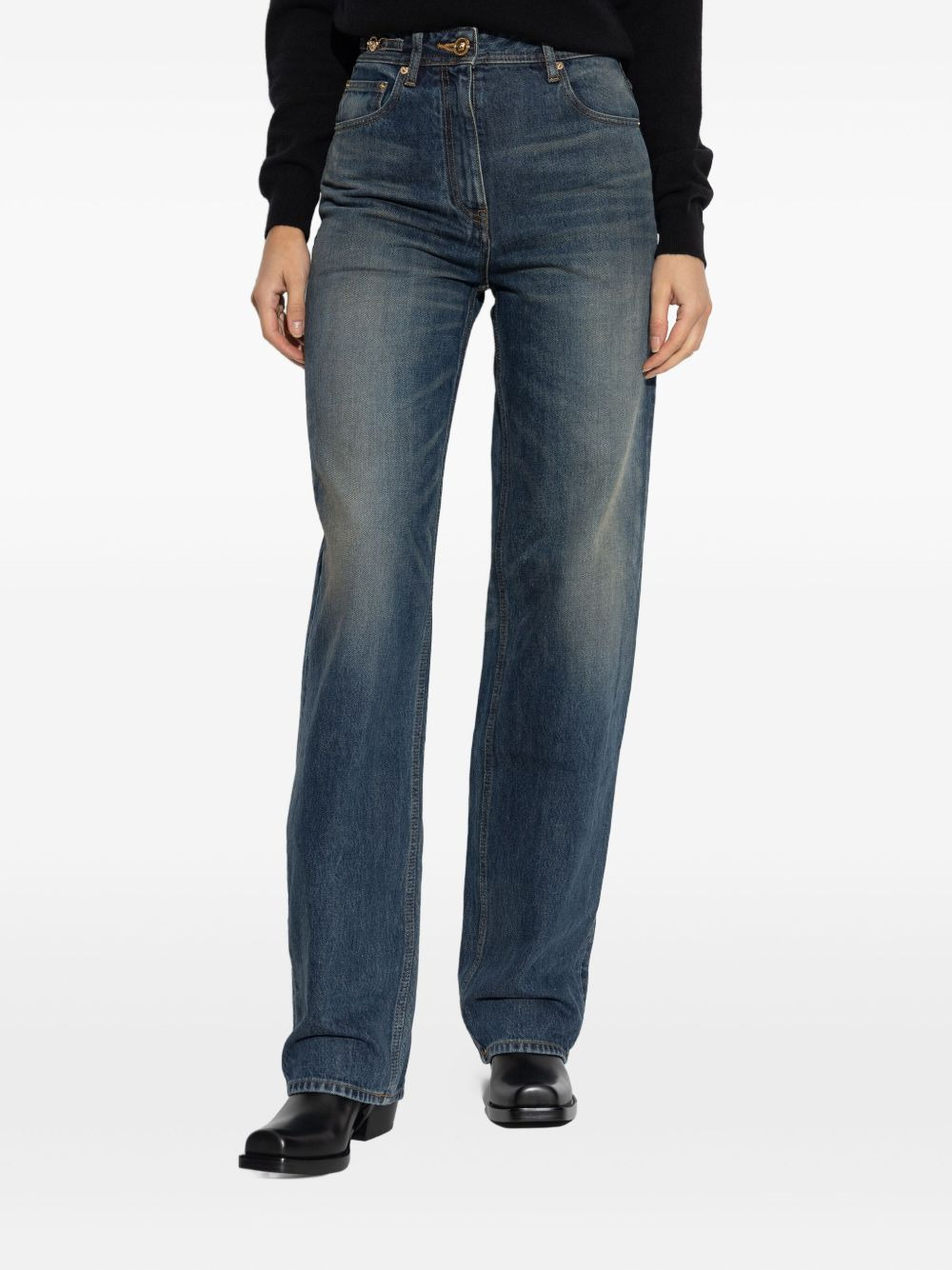 plaque-detailed jeans - 3