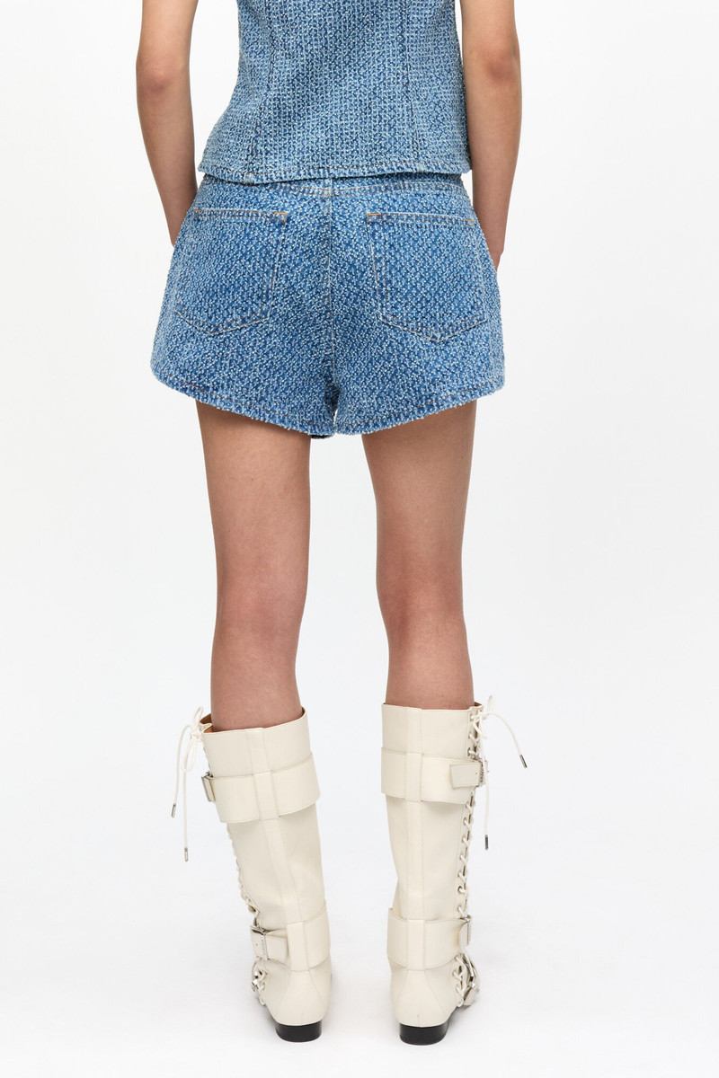 BLUE FLUFFY DENIM SHORTS 4