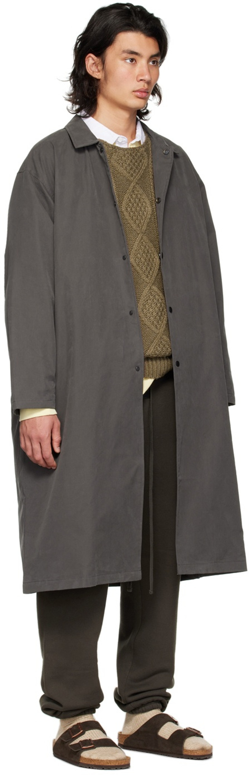 ESSENTIALS Gray Long Coat outlook