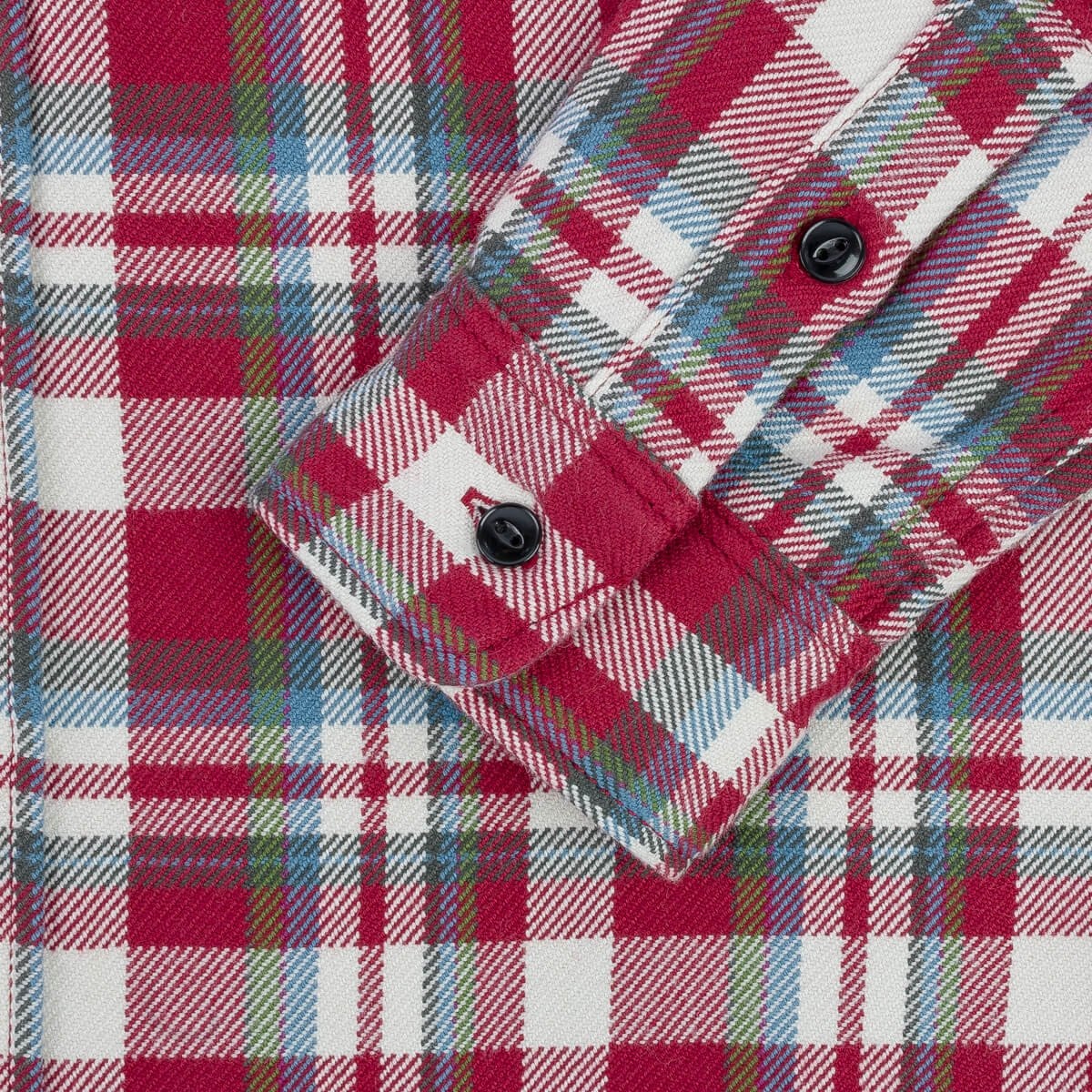 IHSH-371-RED Ultra Heavy Flannel Crazy Check Work Shirt - Red - 10
