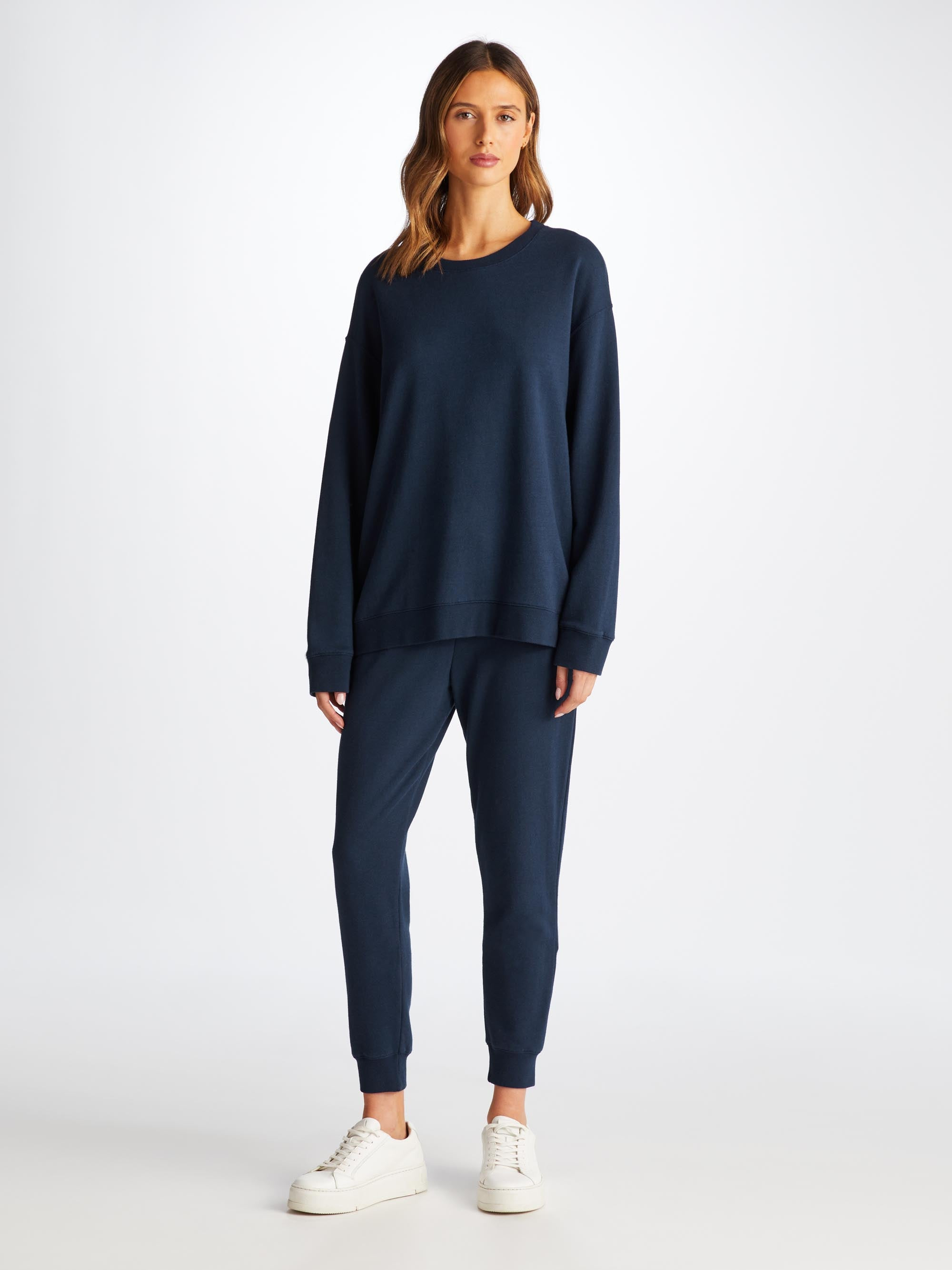 Women's Sweatshirt Quinn Cotton Modal Stretch Navy - 3