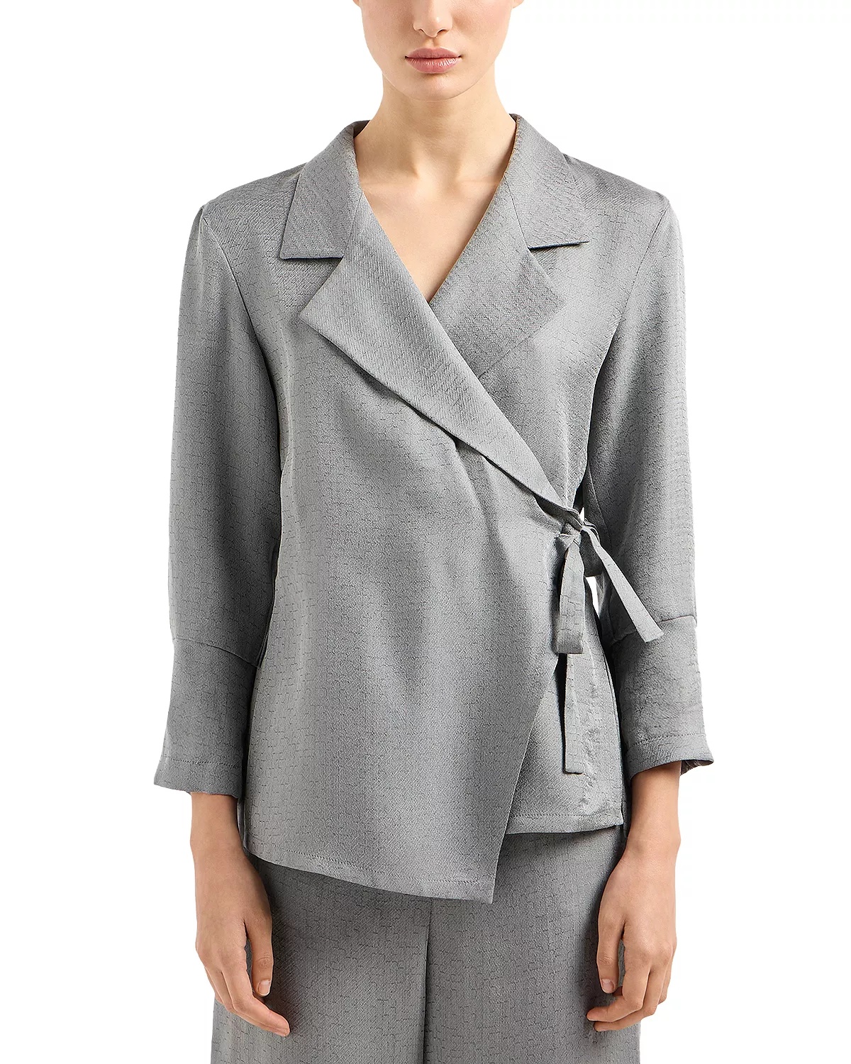 Silk Blend Side Tie Jacket - 1