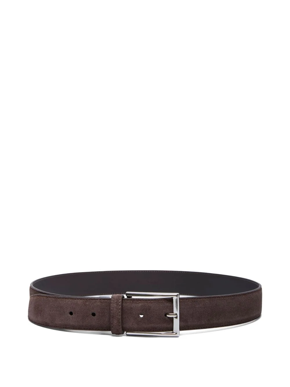 rectangular-buckle suede belt - 1