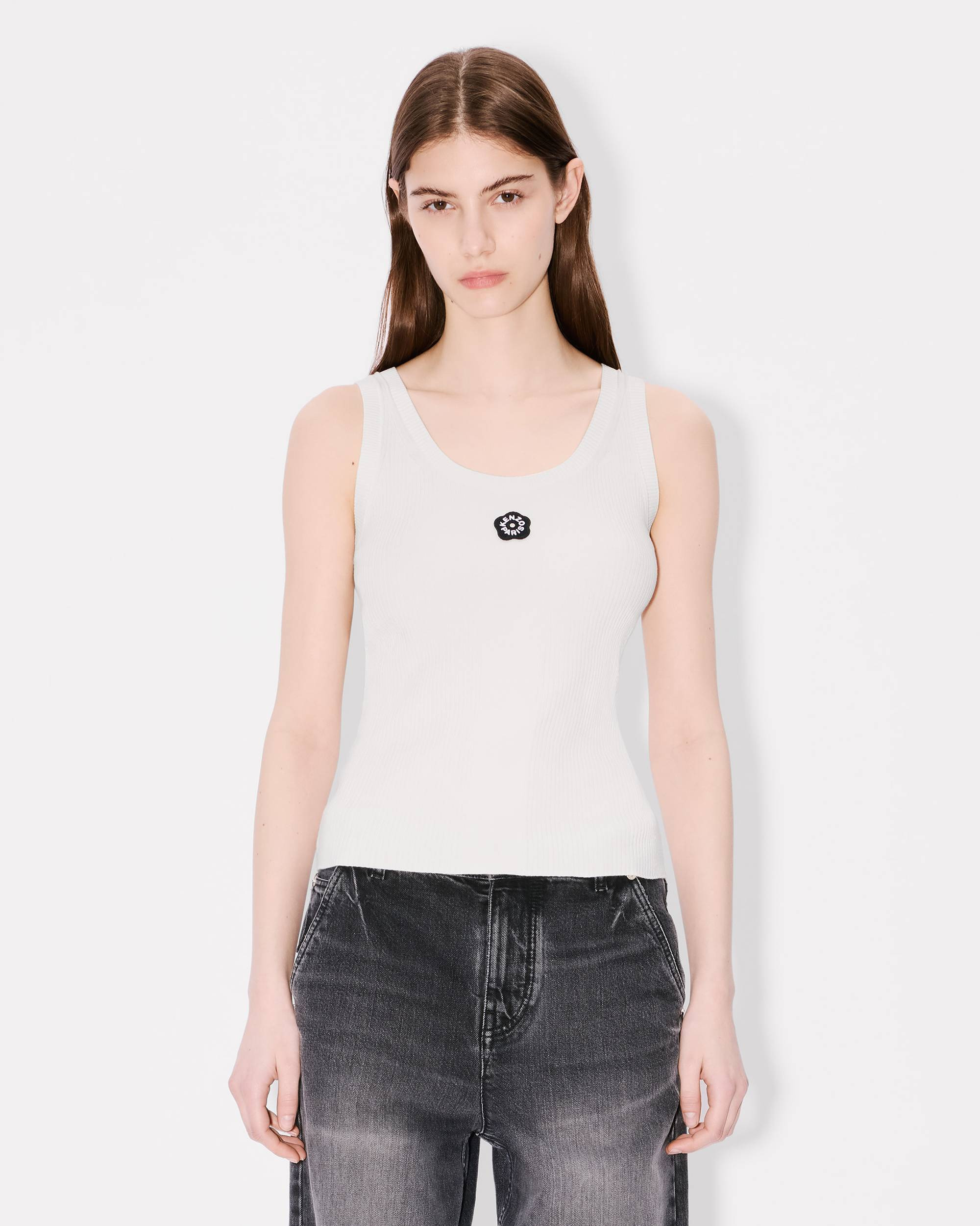 'Boke Flower 2.0' embroidered rib tank top - 3