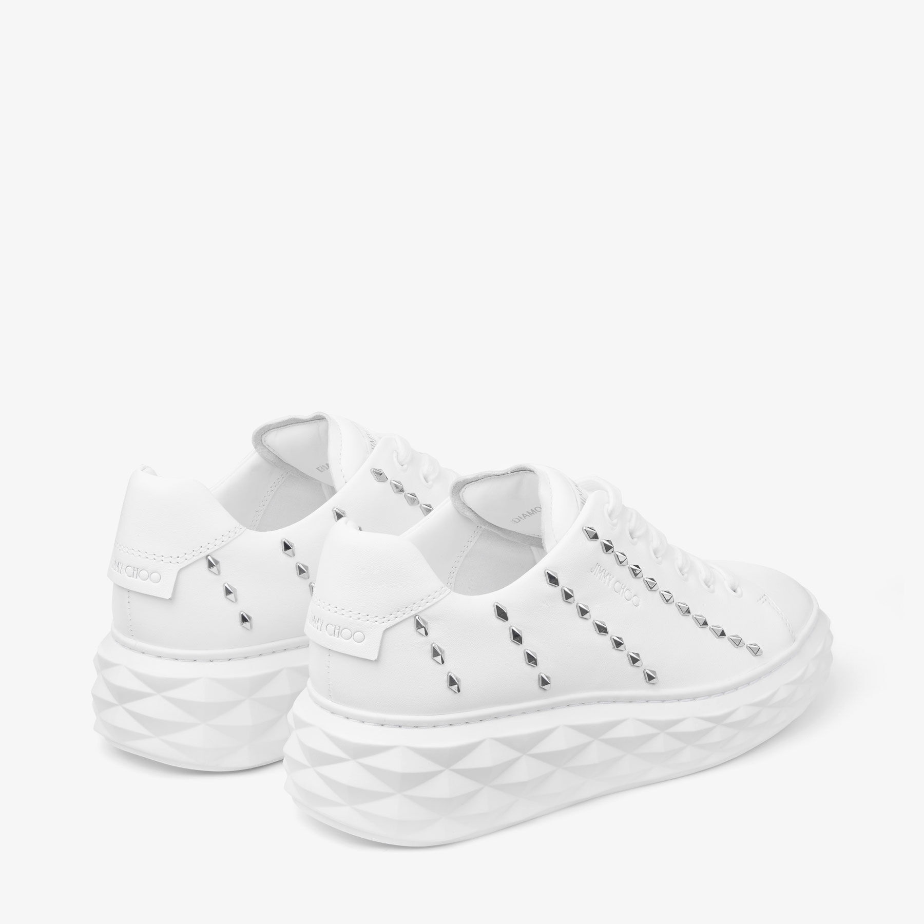 DIAMOND LIGHT MAXI/F  White Nappa Leather Low-Top Trainers with