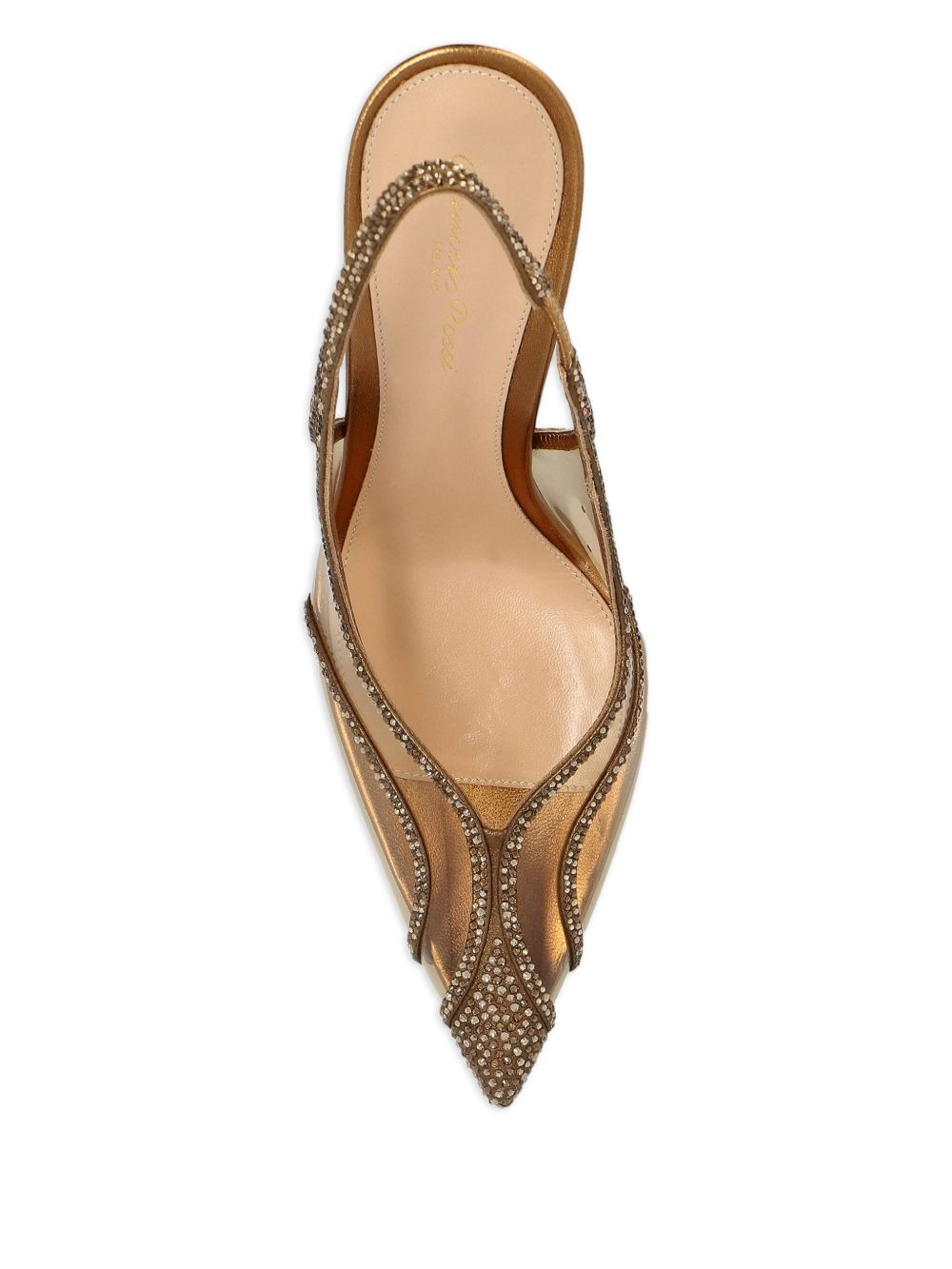 95mm Brenda crystal-embellished slingback pumps - 3
