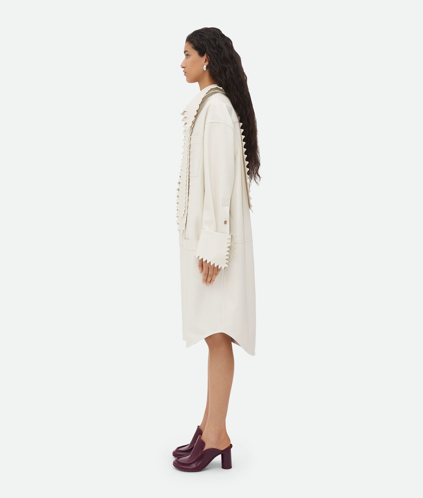 English Embroidery Leather Dress - 2