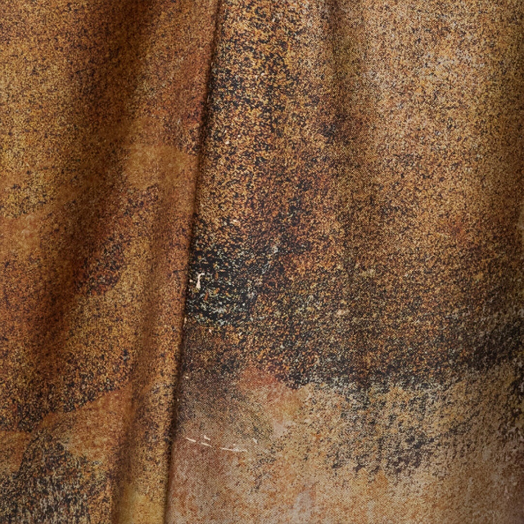 Beige Silk Caftan with Marble Print - 5