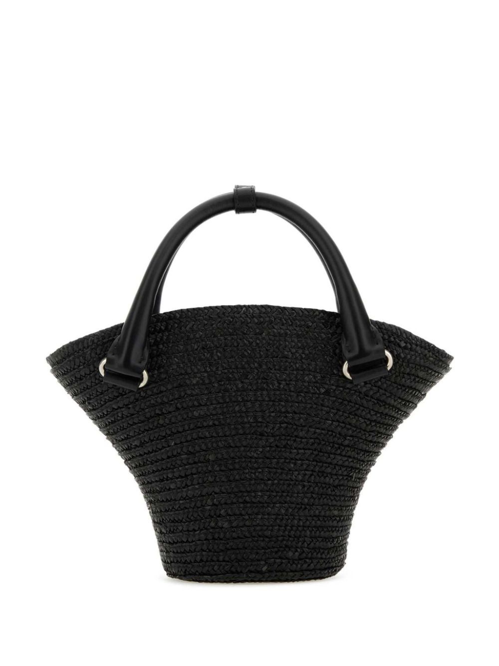 mini braided-raffia tote bag - 2