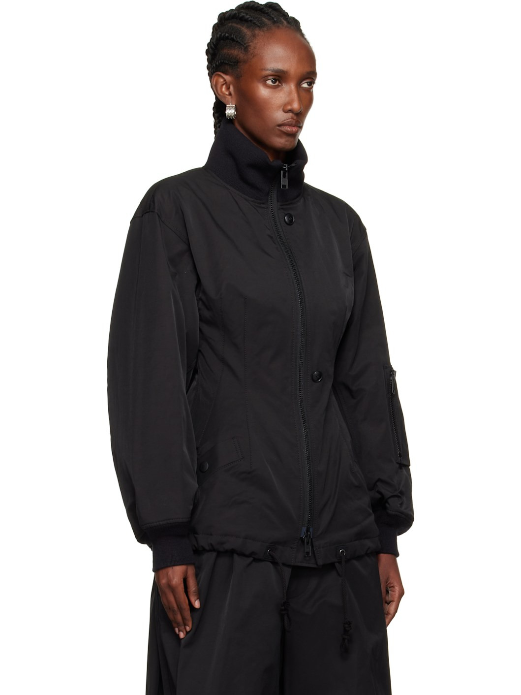 Black Twill Darts Bomber Jacket - 2