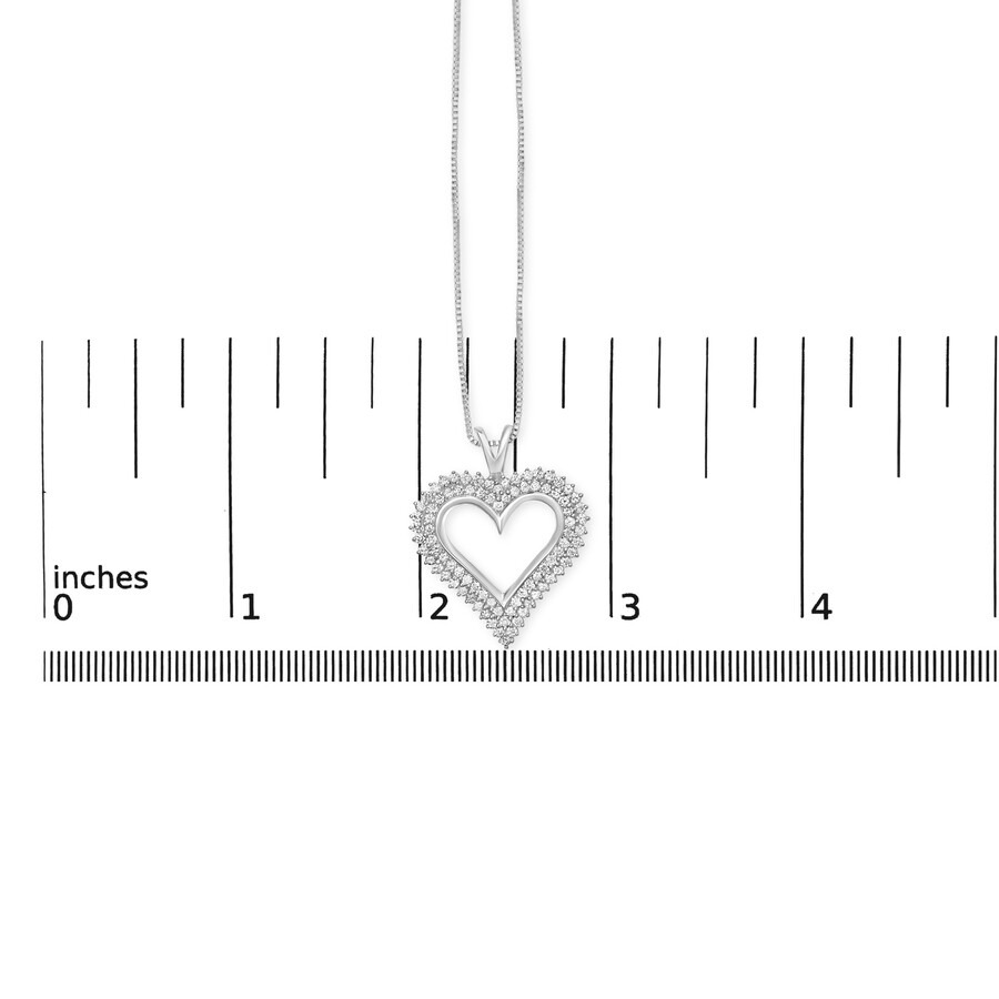 Haus Of Brilliance - Haus of Brilliance .925 Sterling Silver 1.00 Cttw Lab-Grown Diamond Open Heart Pendant Necklace- 18" - 4