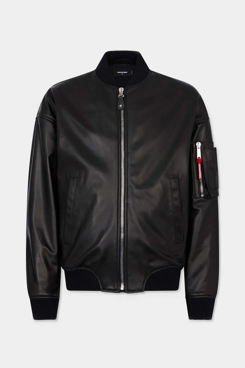 LEATHER CYPRUS BOMBER JACKET - 1