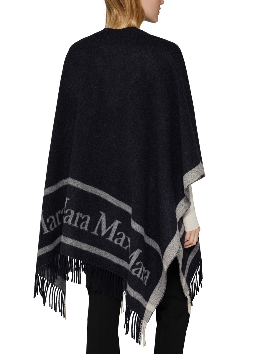 Hilde logo wool poncho - 5