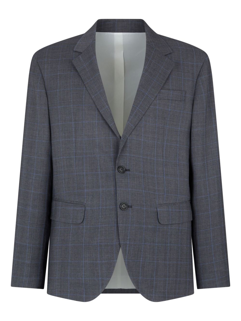 checked single-breasted wool suit - 3