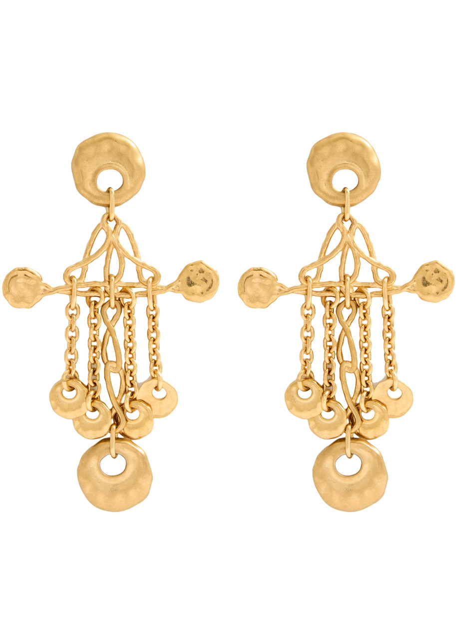 Chloe The Eclectic Hammered Drop Earrings - 1