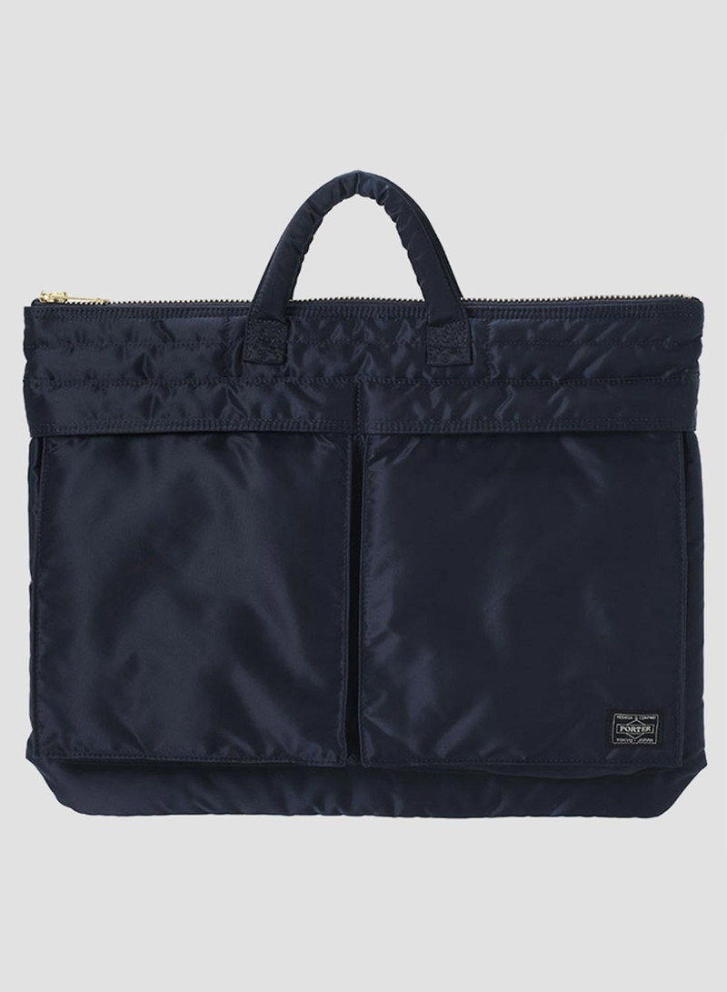 Nigel Cabourn Porter-Yoshida & Co Tanker Short Helmet Bag Large in Iron Blue outlook