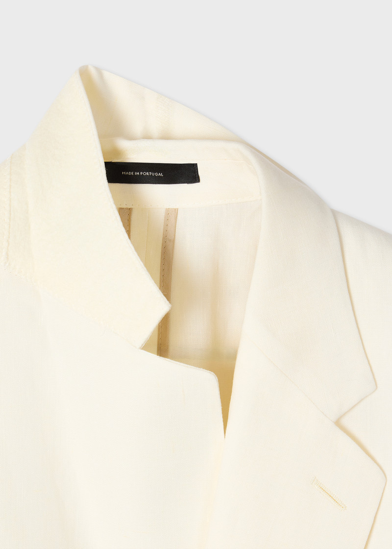Paul Smith Ivory Linen Two-Button Blazer outlook