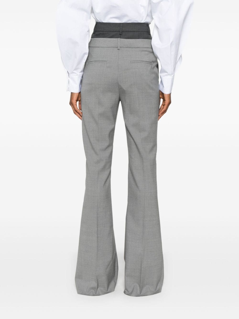 layered-effect flared trousers - 4