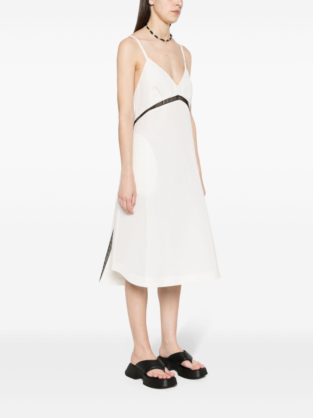 sacai V-neck midi dress | REVERSIBLE